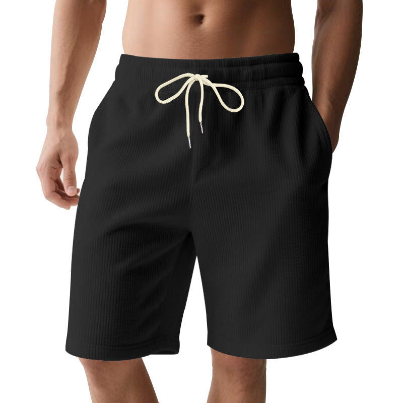 Detailansicht: Elastischer Kordelzugbund der Herren Freizeithose.