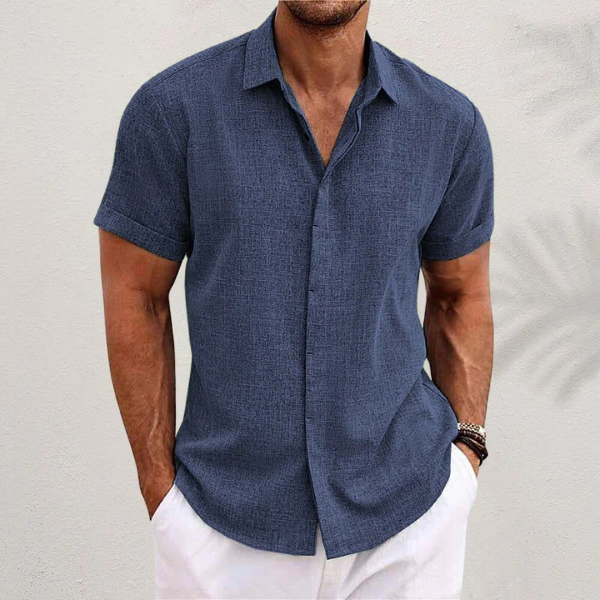 Vielseitiges Herrenhemd "Lark", stylisch und luftig, geeignet für Business-Casual und Freizeit im Sommer.