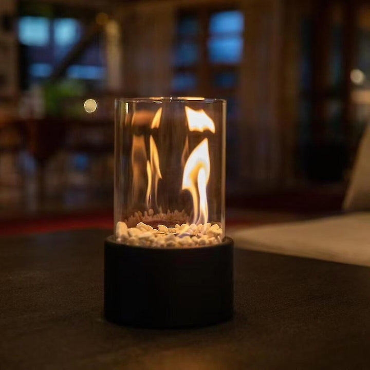 Hochwertige Dekoleuchte: Lumora Öllampe, Flammenlampe aus Metall, für besondere Inneneinrichtung.