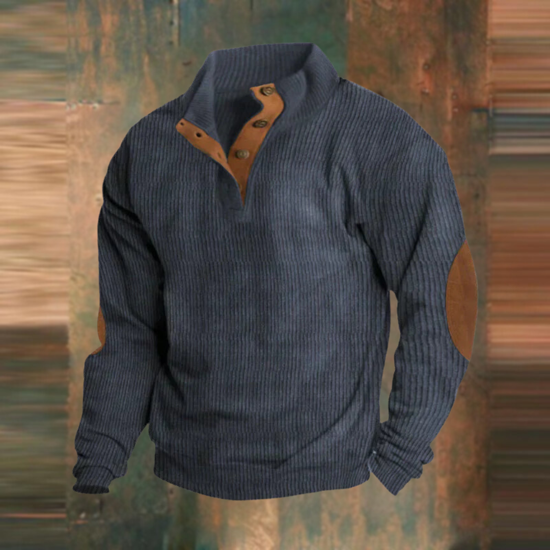Vielseitiger Herren Strickpullover mit Knopfleiste; perfekt für Büro, Freizeit & Winter. Komfortabel & elegant.