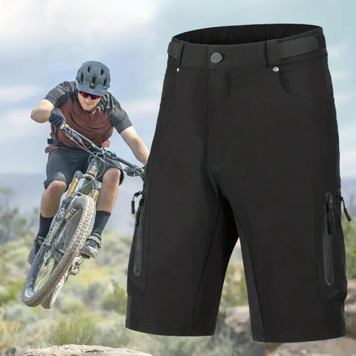 Graue Bolendo Herren MTB Cargo-Shorts. Robust, funktional & perfekt für Trailriding und Radsport.