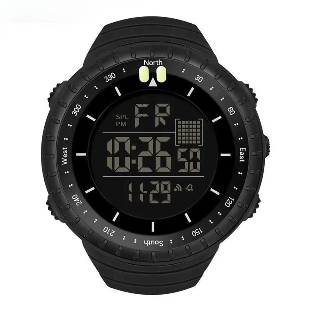 Multifunktionale Herren Outdoor-Uhr, wasserdicht und robust, ideal für Taucher und Abenteuer in der Natur.