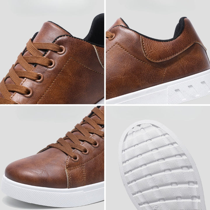 Vegane Herren-Sneaker in urbaner Umgebung. Lässige & bequeme Freizeitschuhe für den modernen Mann.