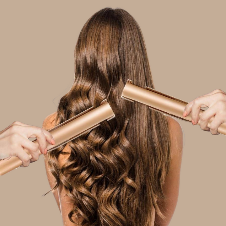 Innovativer Damen Haarglätter & Lockenstab 2-in-1 für gesunde, glänzende Frisuren mit Keramikplatten.