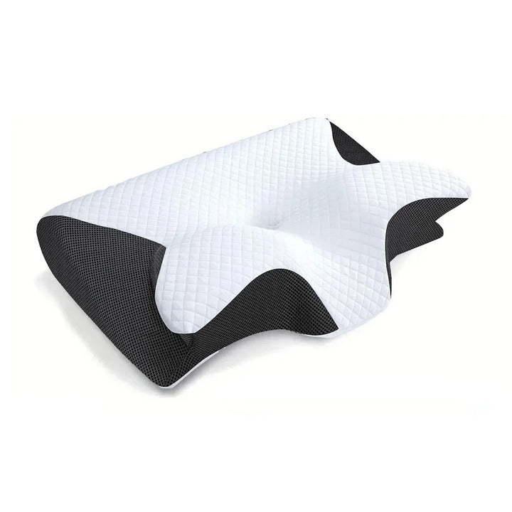 Ergonomisches Nackenstützkissen aus Memory Foam für optimale Wirbelsäulen-Ausrichtung und komfortablen Schlaf.