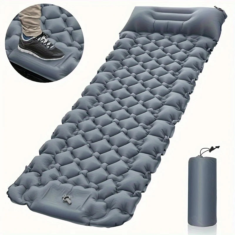 Ultraleichte Camping Isomatte mit integrierter Pumpe, perfekt für Outdoor-Abenteuer & komfortable Nächte.