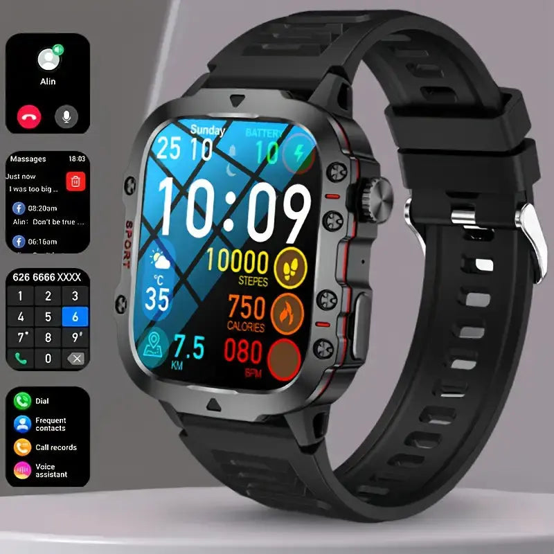 Stilvolle, langlebige Herren Outdoor Smartwatch mit robustem Gehäuse und wahlweise Stahl- oder Silikonarmband.
