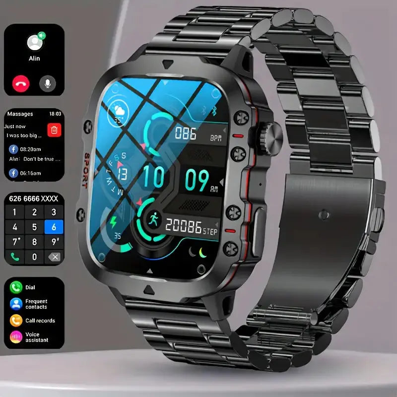 Robuste TrailMate Outdooruhr seitlich, betont wasserdichtes Gehäuse; langlebige Digitaluhr für alle Abenteuer.