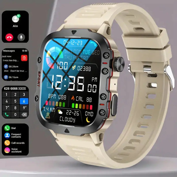 Wasserdichte Herren Sportuhr für Outdoor-Abenteuer. Robuste Smartwatch & Fitness-Tracker mit langer Akkulaufzeit.