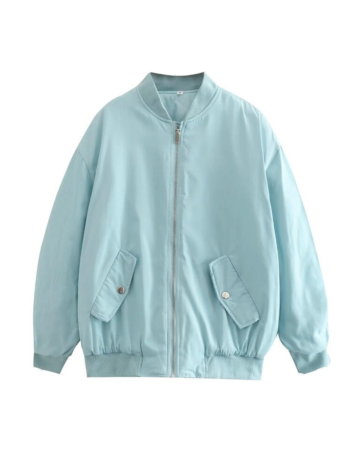 Bequeme Frauen Bomberjacke, locker geschnitten, ideal für casual Looks & Outdoorkleidung.