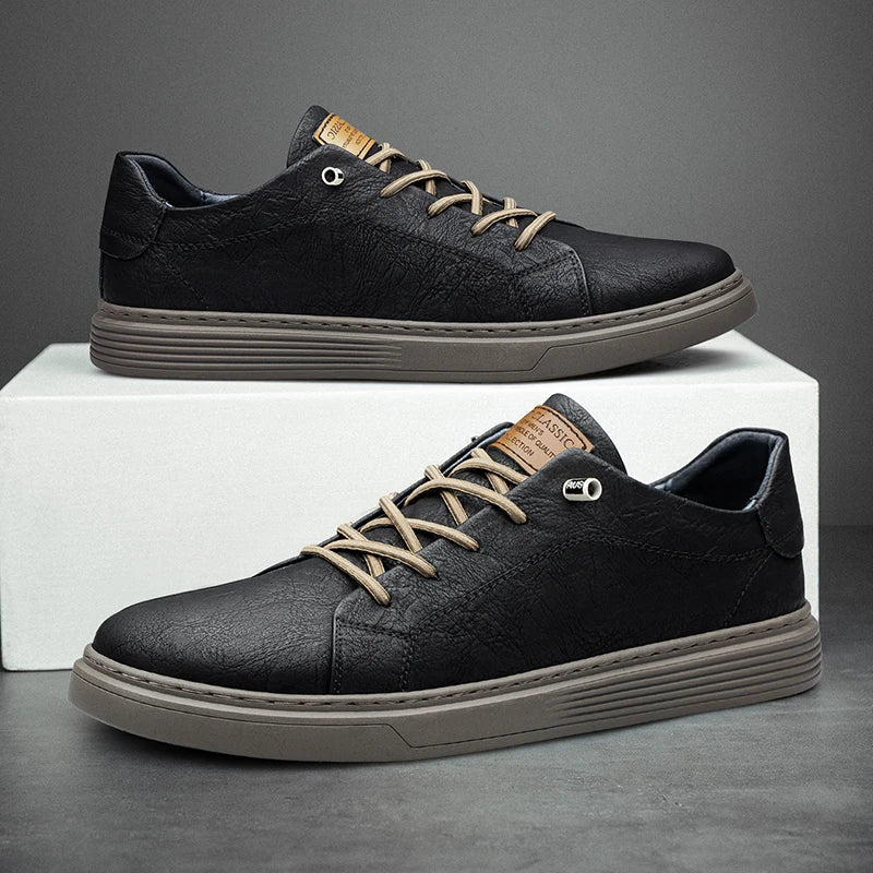 Bequeme Herren Oxford Ledersneaker Ethan. Stilvolle Schnürschuhe mit elegantem Design für Komfort im Alltag.