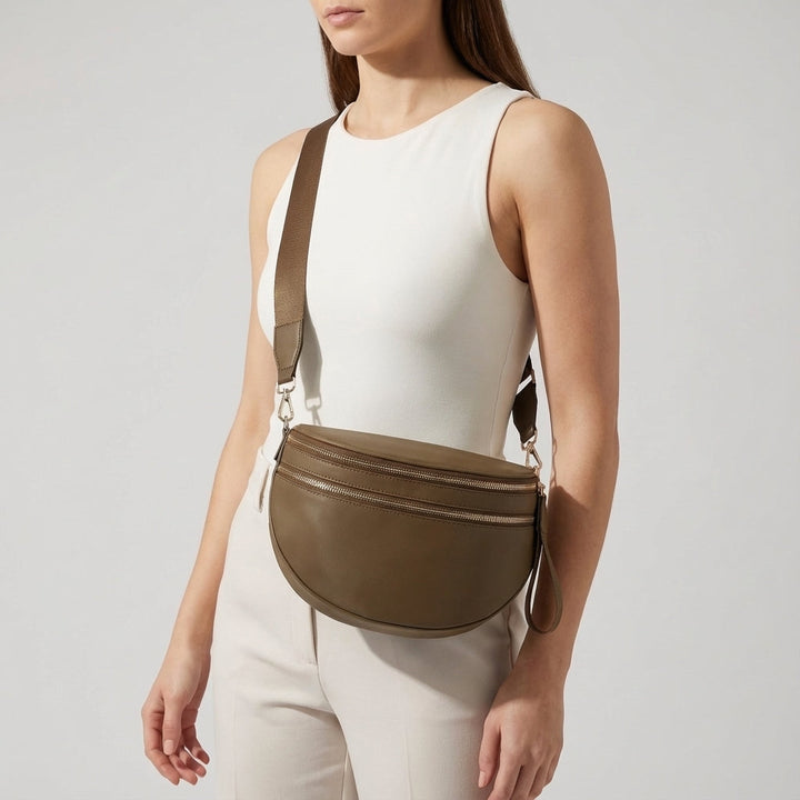 Elegante & geräumige Damen Schultertasche / Umhängetasche mit Karomuster, Oxford Stoff und verstellbarem Gurt.