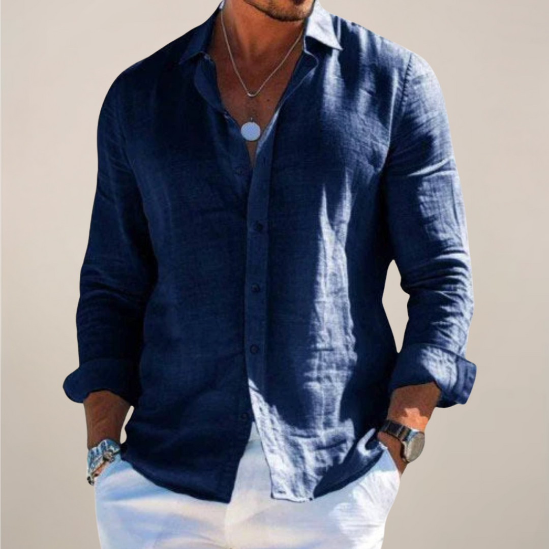 Herren Langarmhemd für lässigen Look. Klassisches Frühlings- & Sommerhemd mit hohem Tragekomfort für Männer.