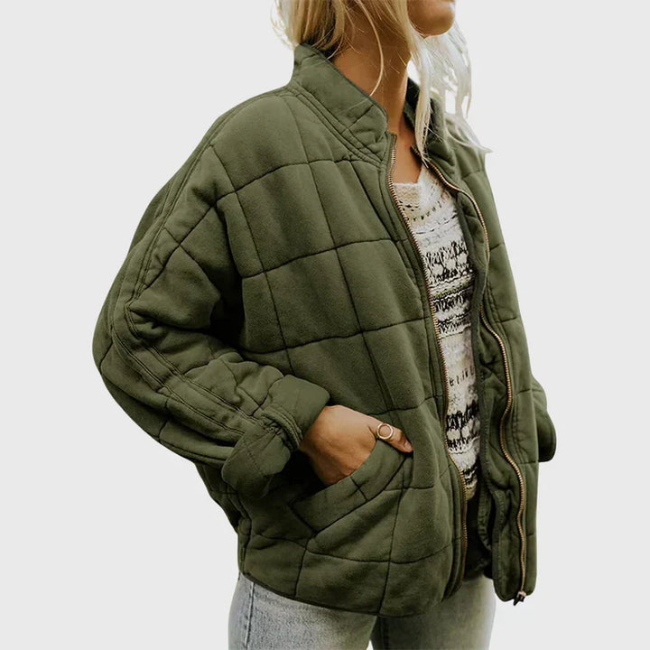 Hochwertige Damen Übergangsjacke mit strukturiertem Schnitt; eine elegante Langjacke für jede Garderobe.