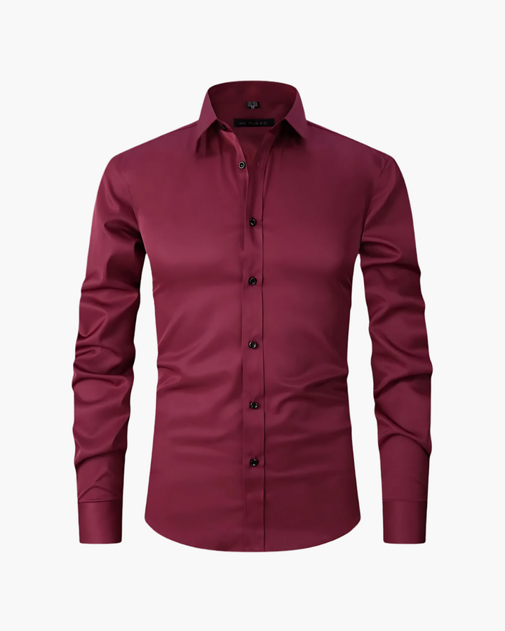 Elegantes Herren Slim Fit Langarm Polohemd, bügelfrei & elastisch, ideal für Business & Smart Casual Freizeitlooks.