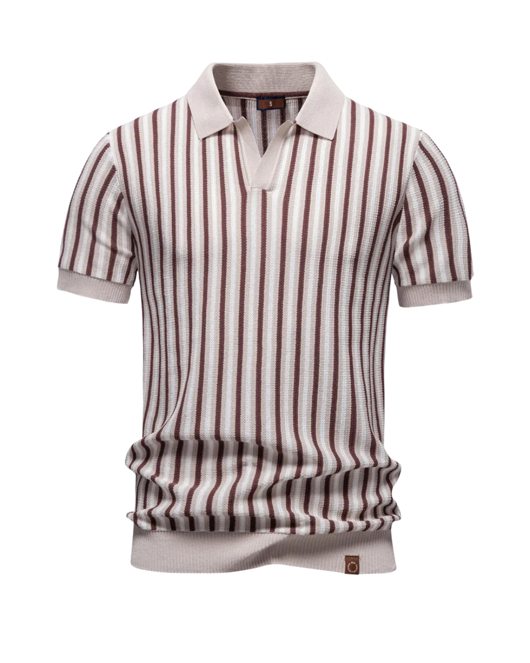 Vielseitiges Herren Strick-Poloshirt mit Streifen; bequeme Eleganz für Casual- und Business-Casual-Looks.