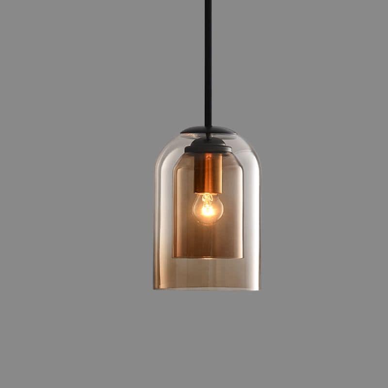 Innenleuchte: Elegante Doppelglas-Pendelleuchte mit zeitlosem Design. Perfekte Deckenlampe für warmes Licht.