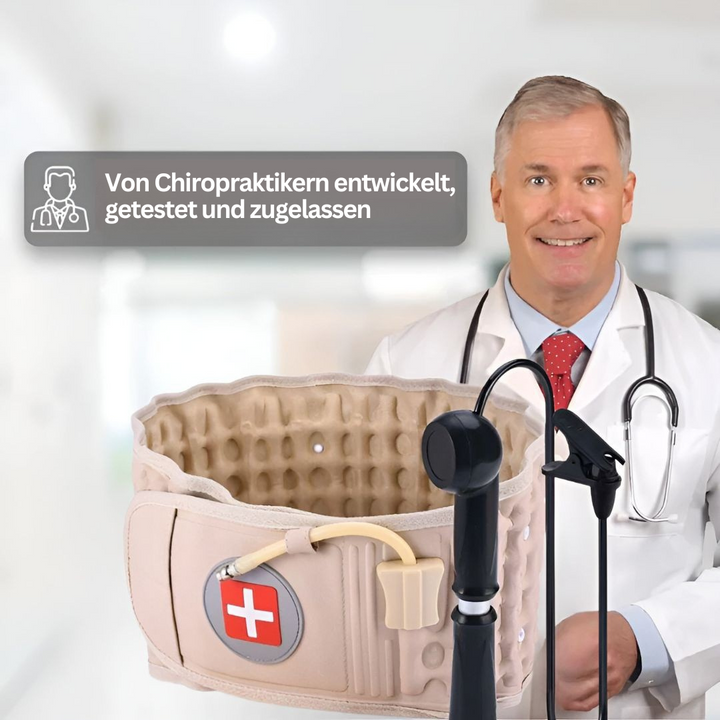 PostureEase Stützgurt zur Dekompression der Wirbelsäule. Fördert gesunde Lendenwirbel & bessere Haltung.