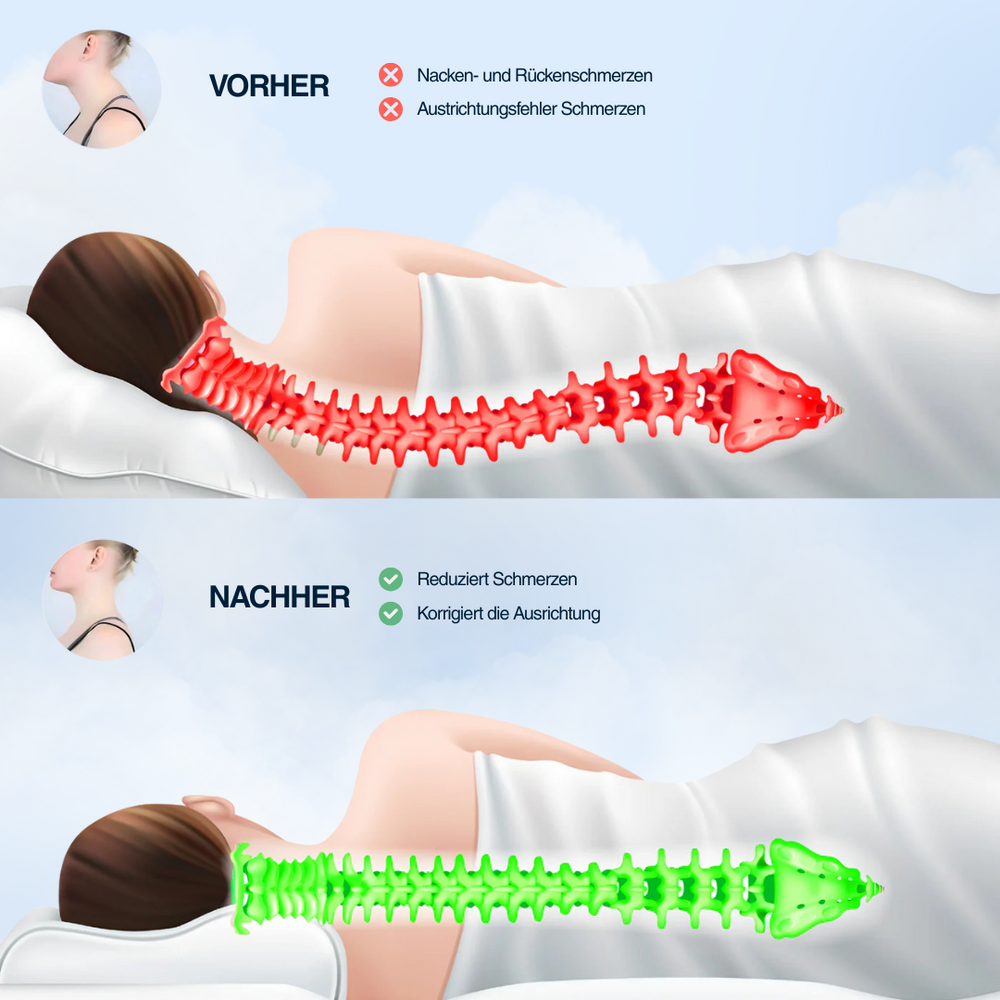 Weiches graues Queensize Nackenkissen, ergonomisch gestaltet für Entspannung im Schlafzimmer.