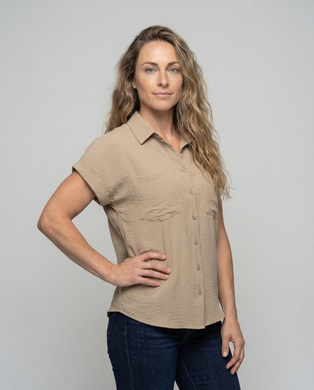 Bequeme Damen Sommerbluse, lockerer Schnitt, elegantes Oberteil für Reise und Freizeit.