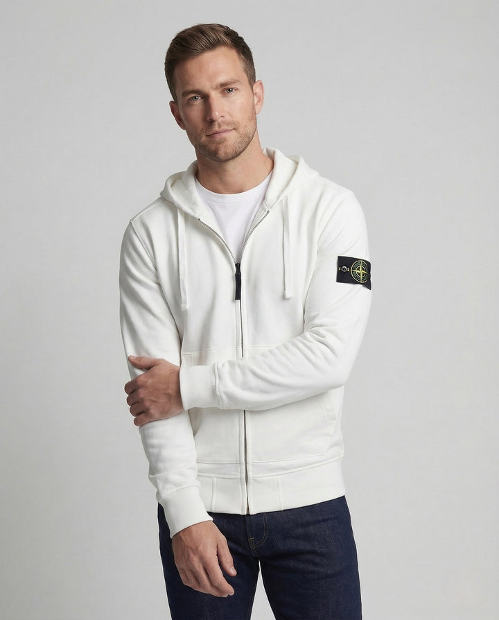 Sportliche Unisex Kapuzenjacke mit Reißverschluss, ideal für Streetwear & aktive Freizeit. Regular Fit.