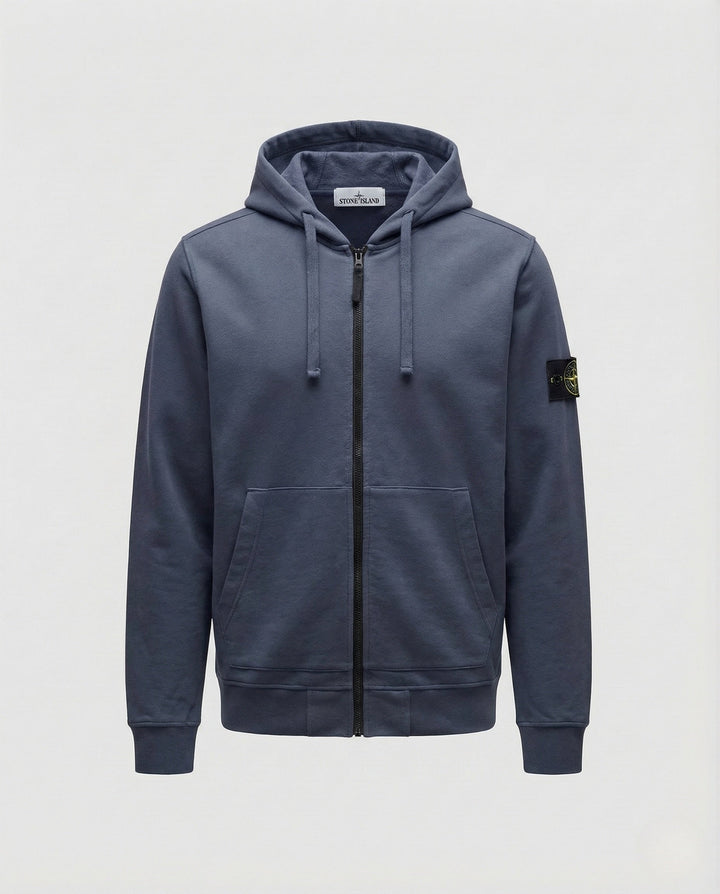 Unisex Kapuzenjacke frontal, geöffnet getragen, lässiger Look für Frühling & Herbst. Komfortabel.