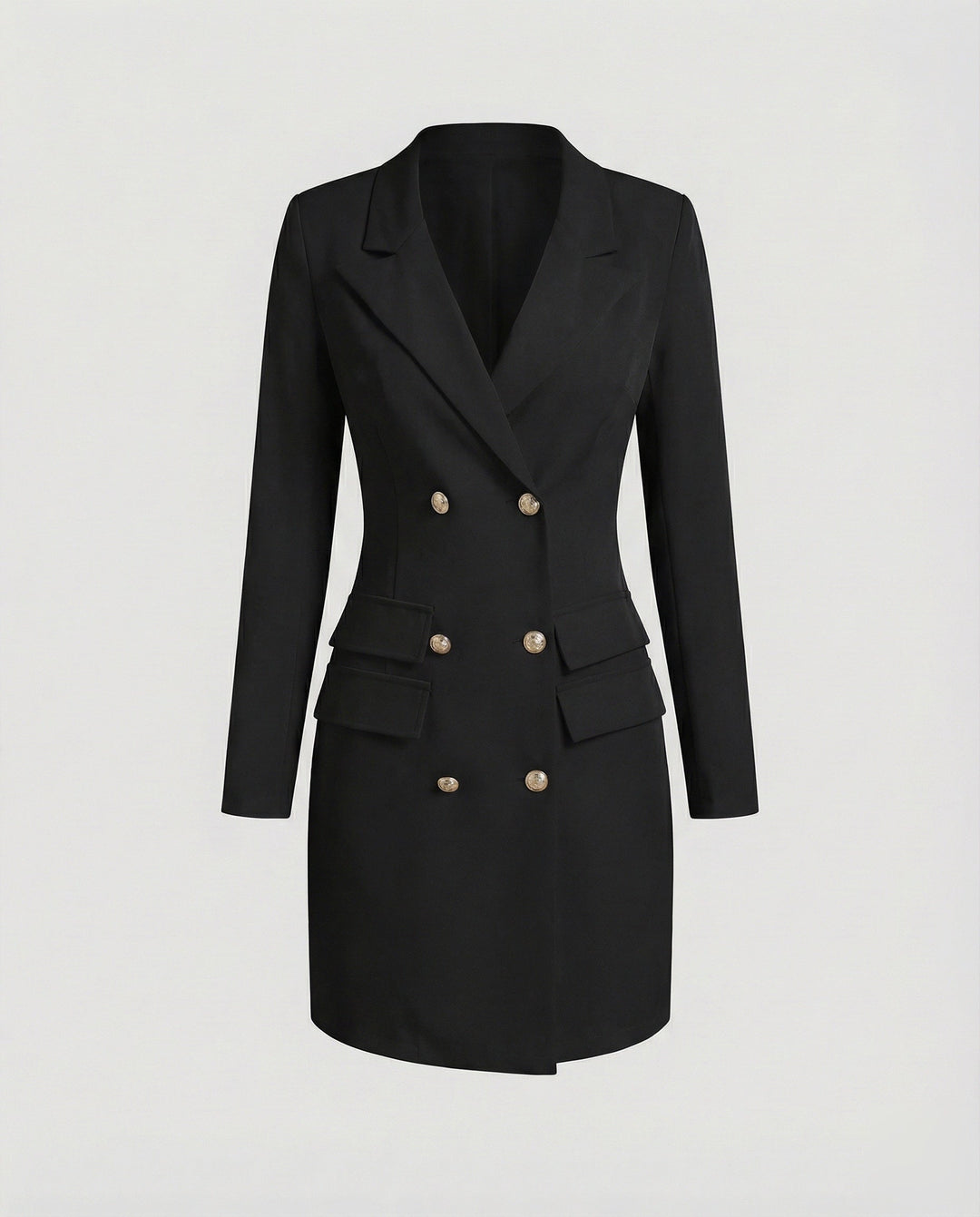 Seitliche Ansicht: Tailliertes Damen Blazerkleid, kurzes, stilvolles Etuikleid mit eleganter Passform, fashion.