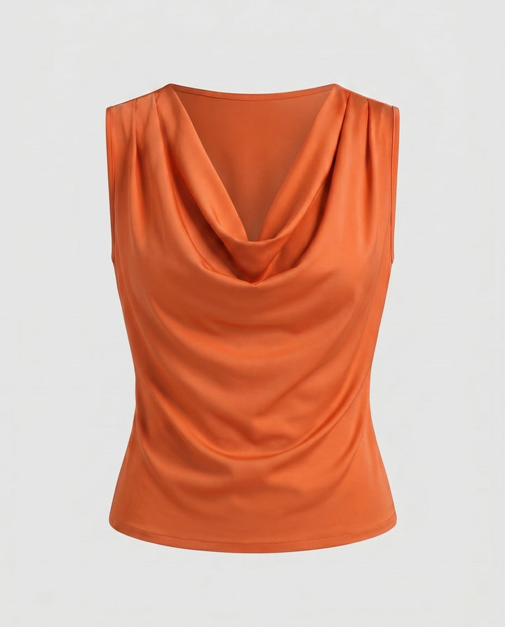 Modernes Damen Freizeit Top, ärmellos, mit stilvollem Cowl-Neck Design. Ideal für vielseitige Looks.