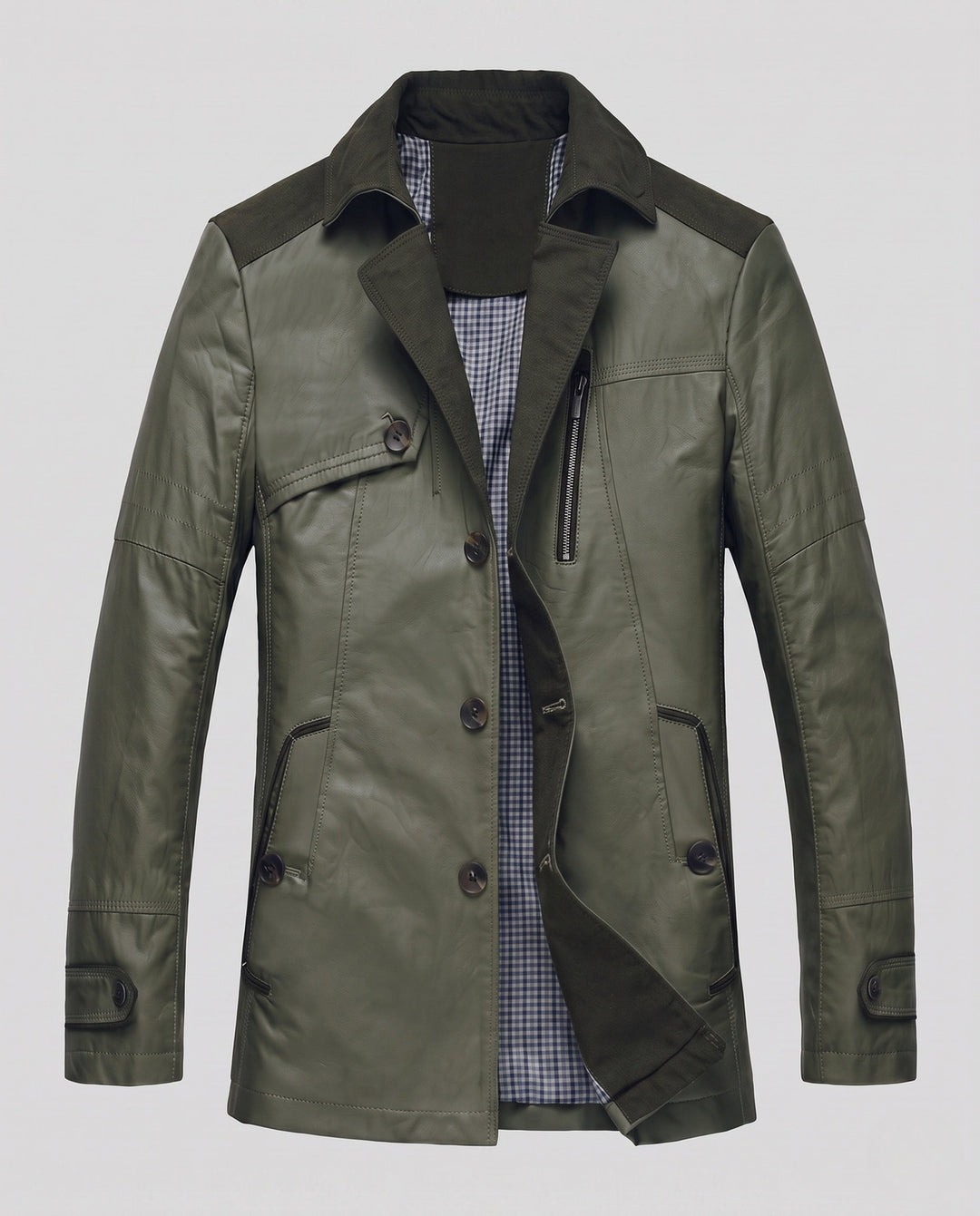 Rückansicht der Herren Feldjacke. Strapazierfähig und bequem, die perfekte Jacke für Outdoor-Aktivitäten.