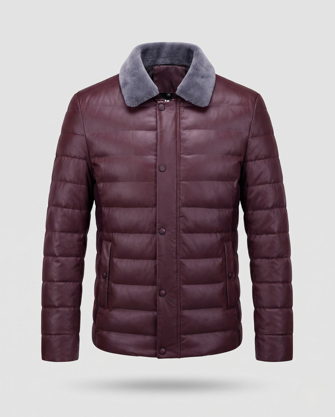Warme Herrenjacke in Lederoptik mit Steppung & weichem Teddykragen, perfekt für Herbst & Winter.