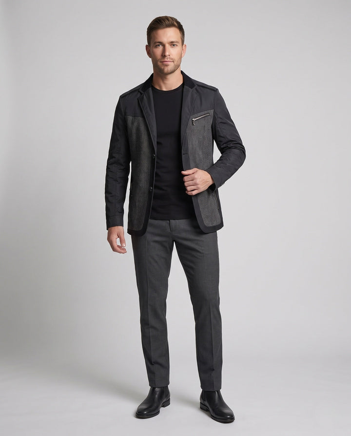 Herren Hybrid Blazerjacke, modern elegant, vielseitig für Business & Freizeit im Frühling & Herbst.