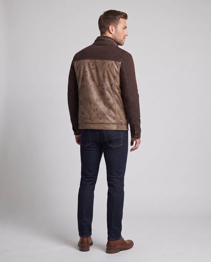 Moderne Herren Hybrid-Übergangsjacke im urbanen Stil; perfekt als leichte Frühlings- & Herbstjacke.