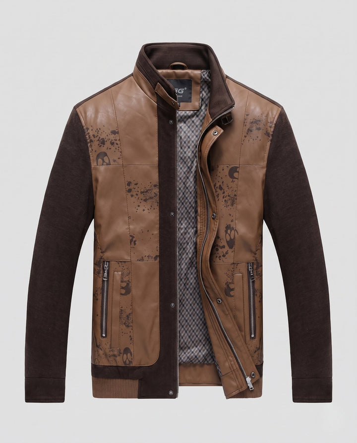 Wetterfeste Herren Hybridjacke für den Übergang, ideal für Freizeit und Business-Casual im Frühling/Herbst.