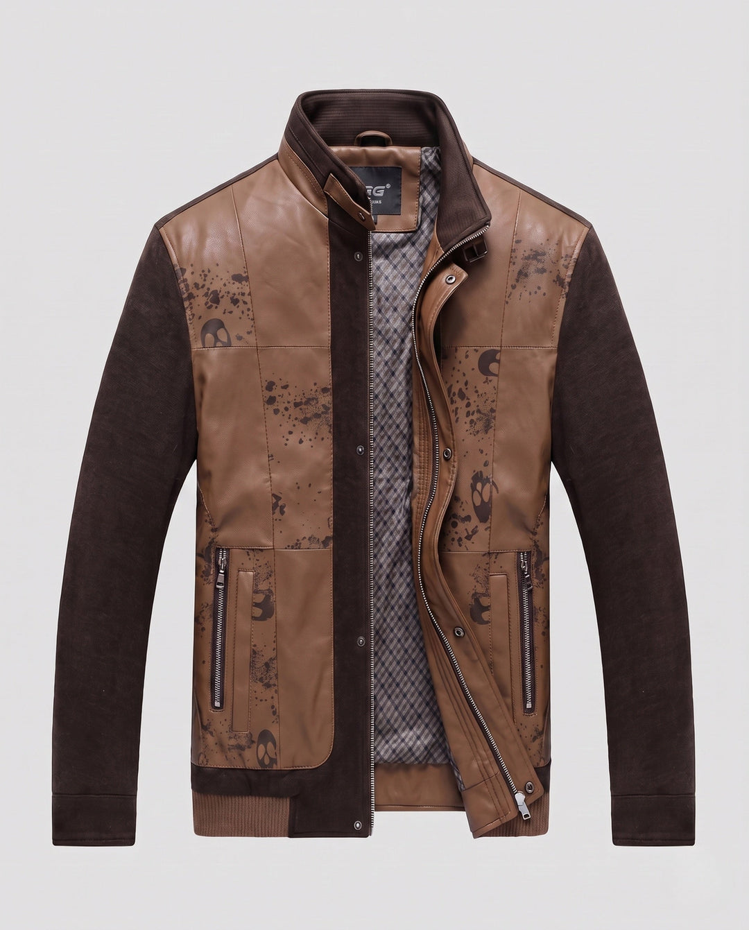 Trendige Herren Hybrid-Übergangsjacke mit Stehkragen, komfortabel für stilvolle Frühlings- und Herbsttage.