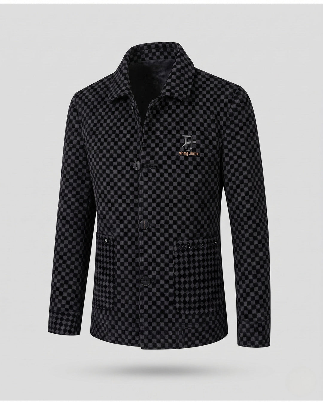 Hochwertige Herren Freizeitjacke im Karomuster. Elegante Männermode mit Hemdkragen, ideal als stilvolle Herbstjacke.