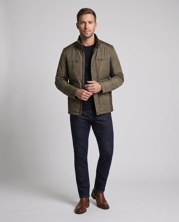 Leichte Herren-Steppjacke, winddicht & praktisch, ideal für Reisen & Alltag.