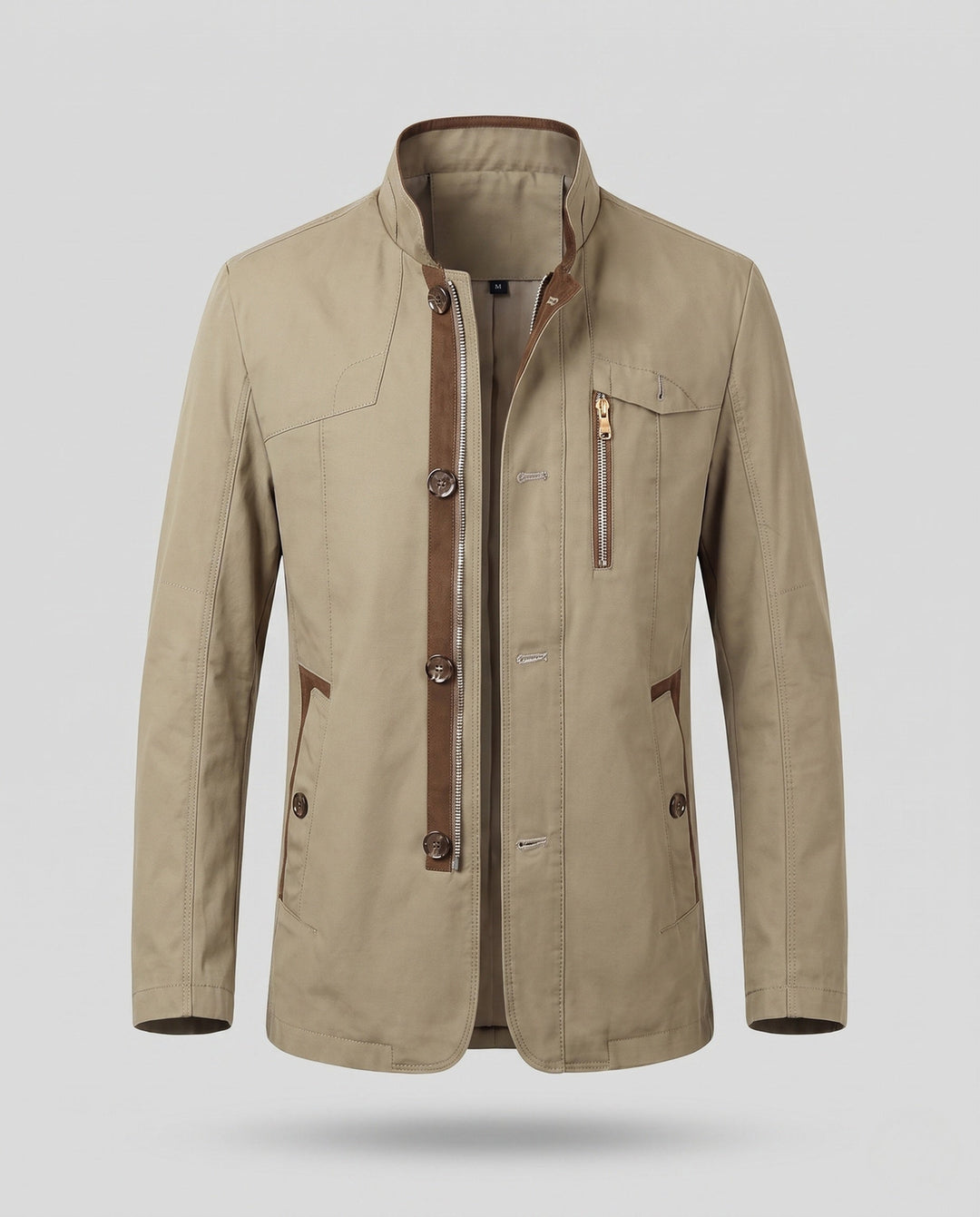 Elegante Herren Übergangsjacke mit Stehkragen, vielseitige Alltagsjacke für moderne Herrenmode.