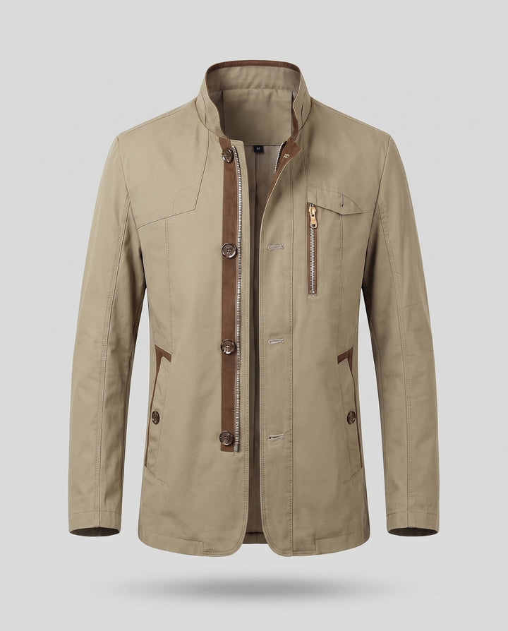 Elegante Herren Übergangsjacke mit Stehkragen, vielseitige Alltagsjacke für moderne Herrenmode.