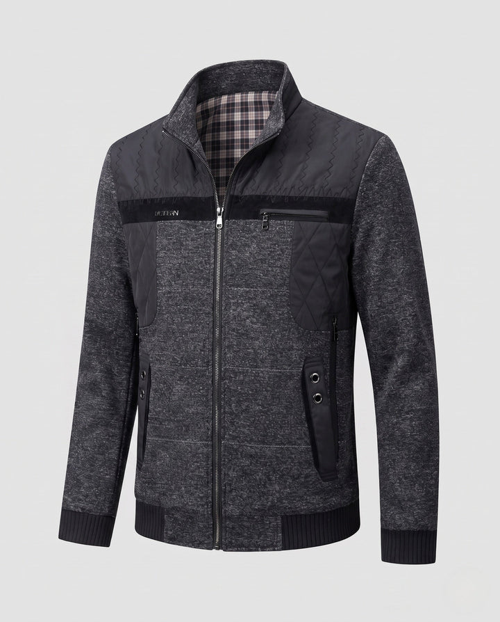 Sportliche Herren Stehkragenjacke, schnelltrocknend; optimal für Outdoor-Aktivitäten & Joggen.