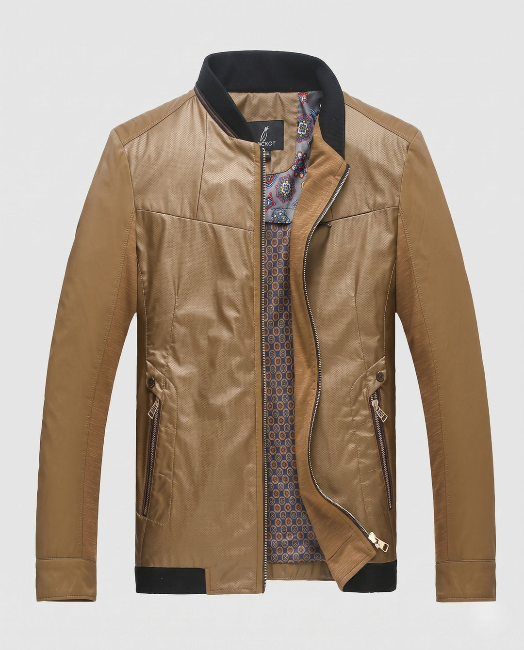 Vielseitiger Herren-Blouson in Lederoptik, SlimFit. Eleganter Stehkragen für einen modernen Look.