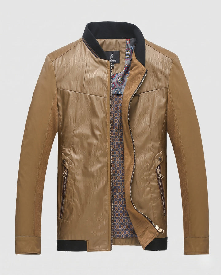 Vielseitiger Herren-Blouson in Lederoptik, SlimFit. Eleganter Stehkragen für einen modernen Look.
