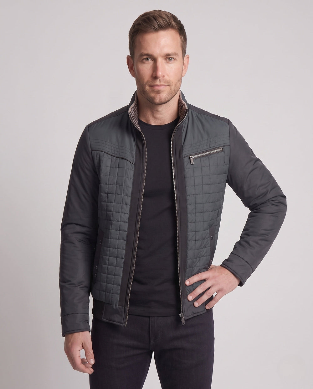 Leichte gesteppte Freizeitjacke für Herren, wärmend & alltagstauglich, perfekt für Outdoor, Frühling & Herbst.