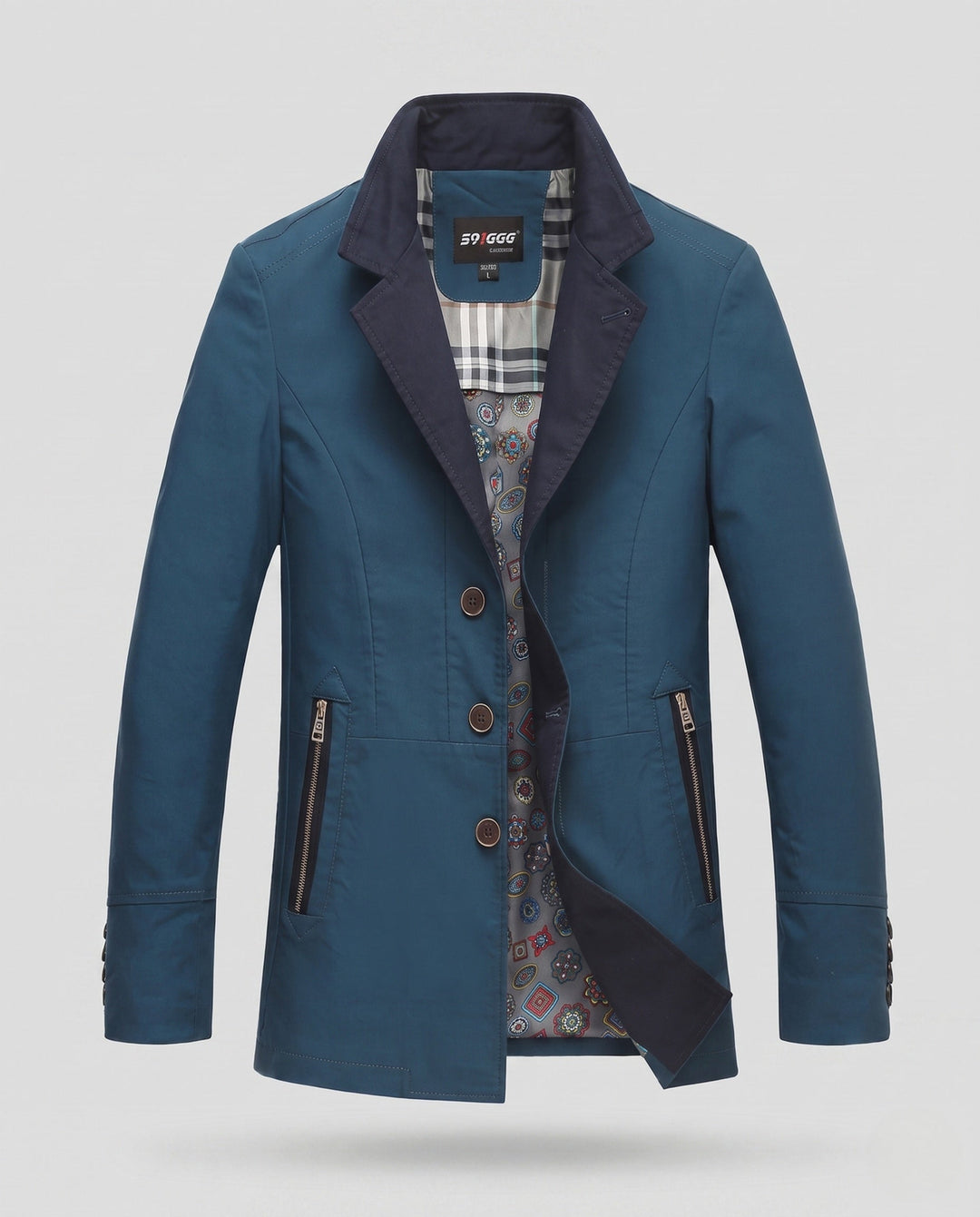 Smart-Casual Herrenjacke, ideal als Übergangsjacke, mit stilvollem Kontrastkragen für elegante Outfits.
