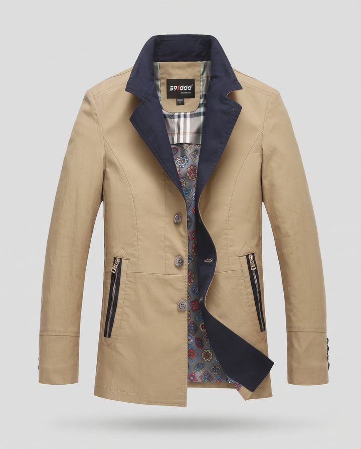 Stylische Herren-Kurzjacke Smart-Casual mit Kontrastkragen für moderne Herrenmode, Geschäft & Freizeit.