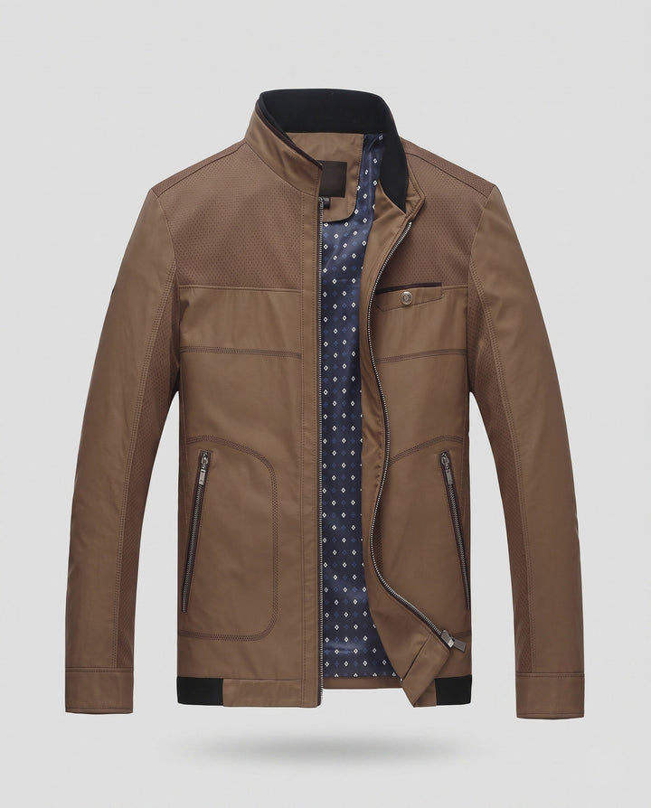 Robuste Herren Freizeitjacke in Lederoptik, sportlich-elegant. Ideal als Übergangsjacke für stilbewusste Männer.