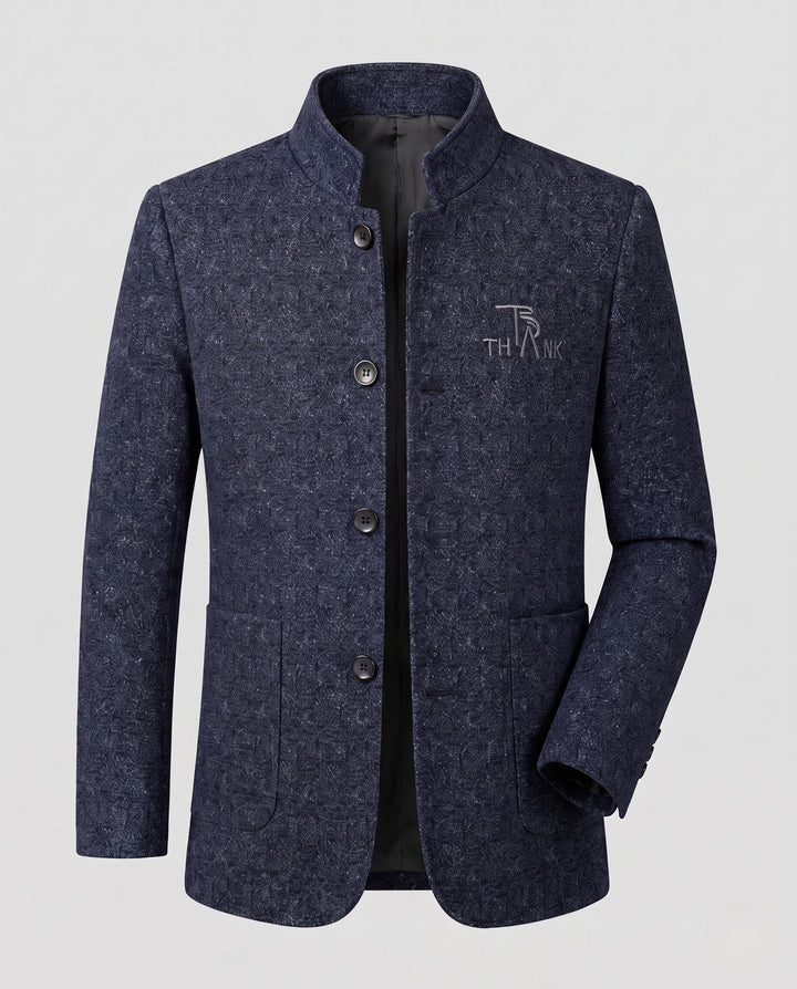 Vielseitige Herren Stehkragenjacke. Perfekt als Freizeitjacke oder eleganter Business-Casual Blazer.