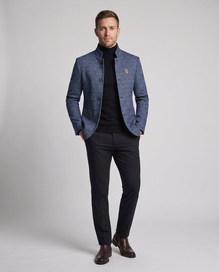 Herren Stehkragenjacke, elegant & modern für Business-Casual. Slim Fit Übergangsjacke.