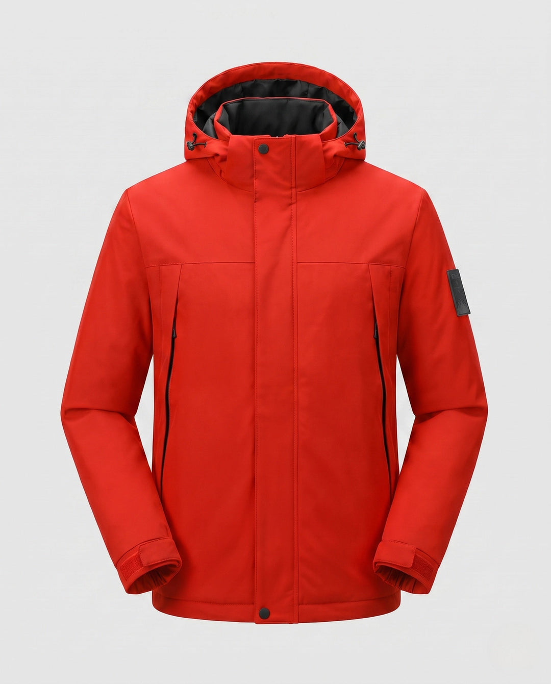 Stylische Herren-Winterjacke aus Softshell, wasserdicht und winddicht, in dunkler Farbe.