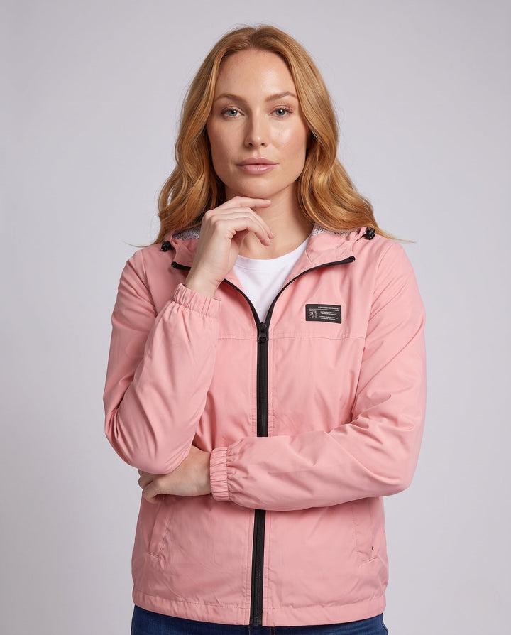 Damen Übergangsjacke: Sportlicher Windbreaker mit Kapuze, perfekt für Reisen, Freizeit und leichte Aktivitäten im Freien.