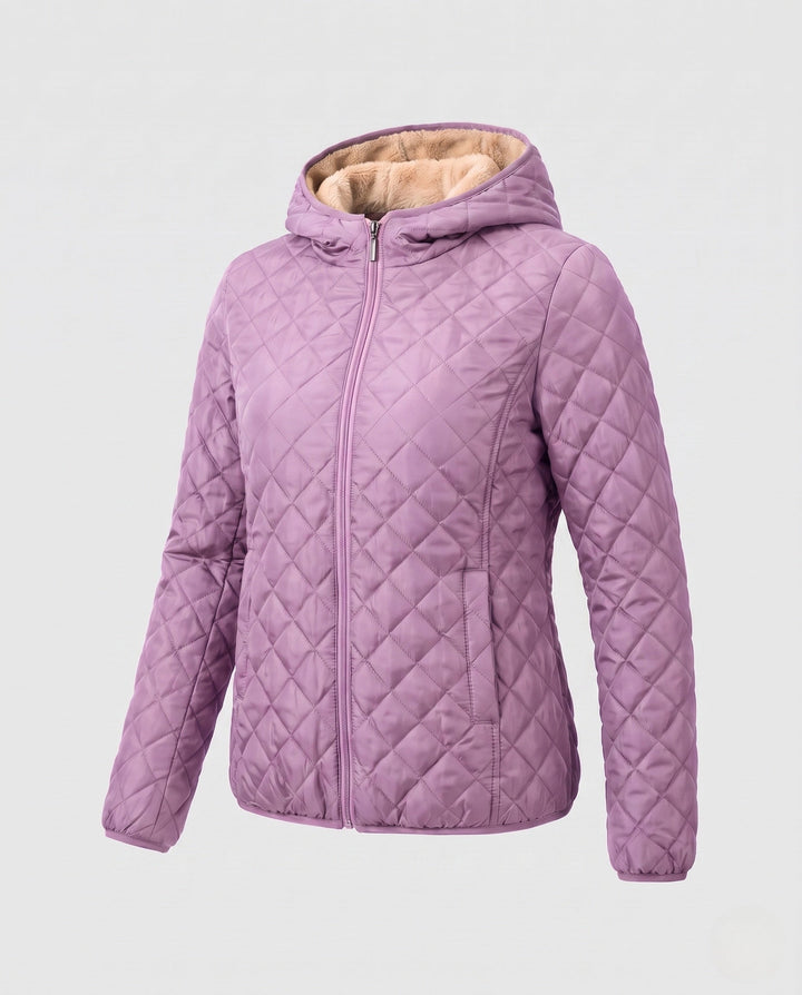 Leichte Damen Steppjacke mit Kapuze, atmungsaktive Übergangsjacke für Herbst & milde Winter.